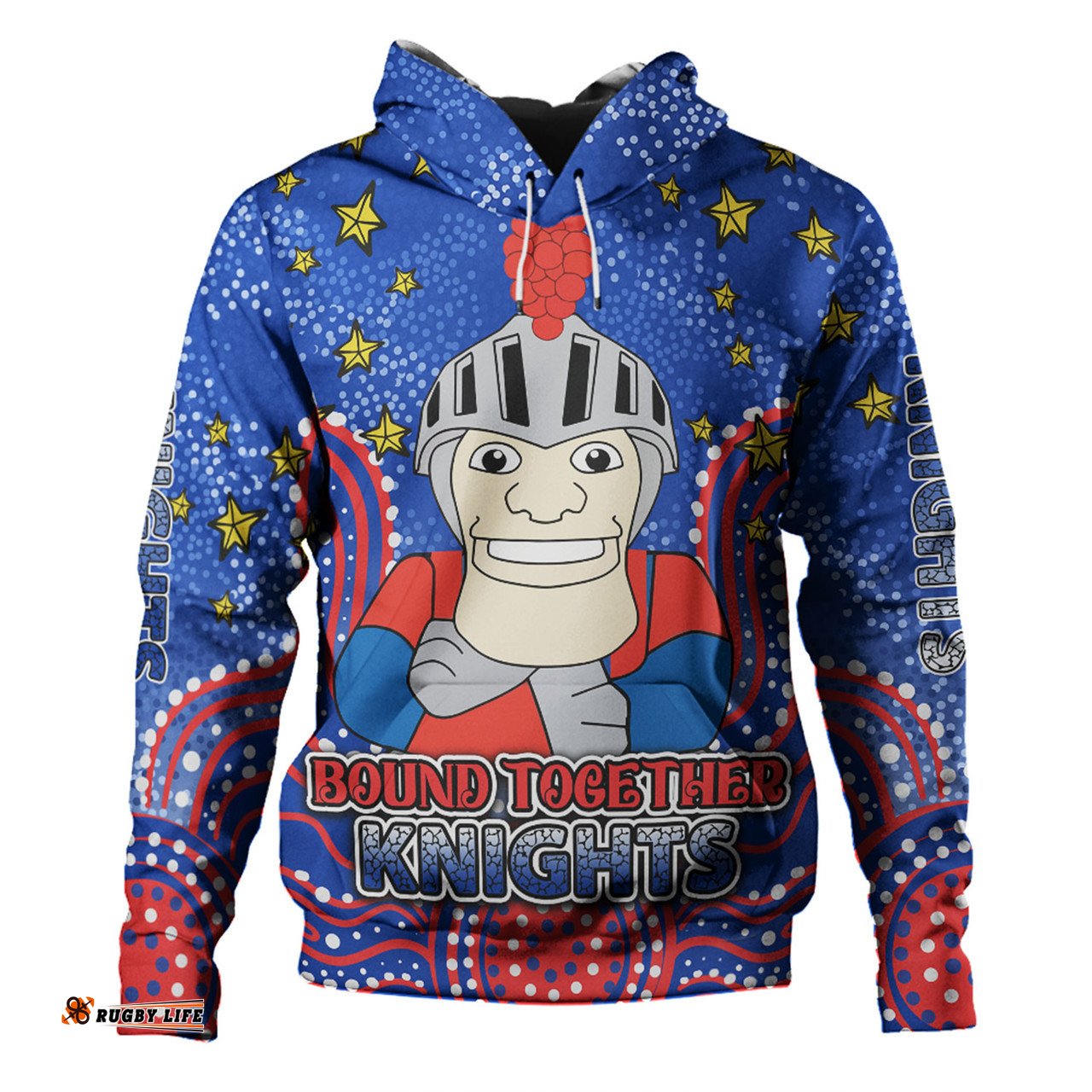 Amazing Aussie Newcastle Knights Custom Custom With Aboriginal Inspired Style Of Dot Painting Patterns Hoodie