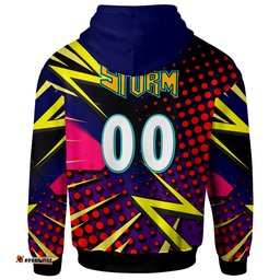 Amazing Aussie Melbourne Storm Custom Melbourne Storm And Thunder Grand Final Style Of Dot Background Personalised Player And Number Hoodie