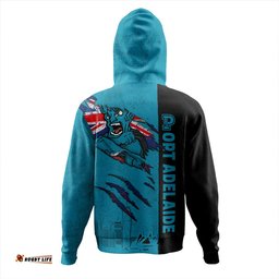 Amazing Aussie Port Adelaide Burning Passion Of Power Scratch Style Hoodie