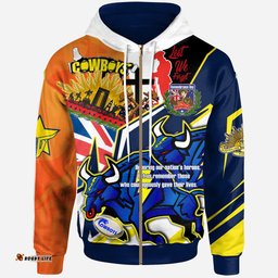 Amazing Aussie North Queensland Cowboys Custom Remembrance Cowboys Anzac Quote With Poppy And Rosemary Hoodie