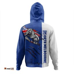 Amazing Aussie North Melbourne Burning Passion Of Power Scratch Style Hoodie