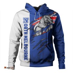 Amazing Aussie North Melbourne Burning Passion Of Power Scratch Style Hoodie