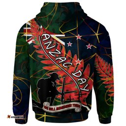 Amazing Aussie New Zealand Anzac Day Anzac Day "We Will Remember Them" Camouflage Curve Patterns Hoodie