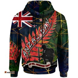 Amazing Aussie New Zealand Anzac Day Anzac Day "We Will Remember Them" Camouflage Curve Patterns Hoodie