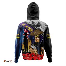 Amazing Aussie Melbourne Storm United In Spirit Anzac Day Tribute Hoodie