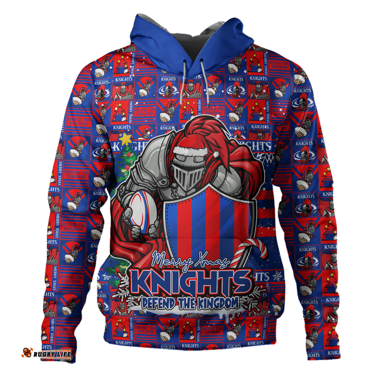 Amazing Aussie Newcastle Knights Merry Ugly Christmas Comic Style Hoodie