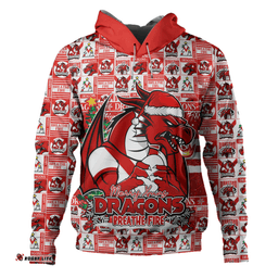 Amazing Aussie St. George Illawarra Dragons Merry Ugly Christmas Comic Style Hoodie