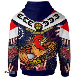 Amazing Aussie Sydney Roosters Custom Naidoc Week Sydney Roosters Ball With Aboriginal Inspired Dot Painting Pattern Hoodie