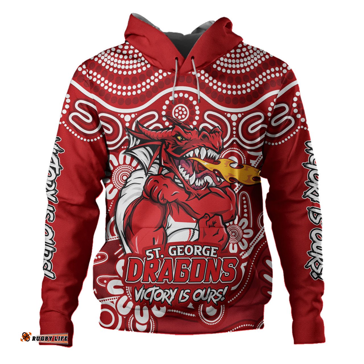 Amazing Aussie St. George Illawarra Dragons Aboriginal Inspired Tough Fan Rugby For Life Ver 2.0 Hoodie