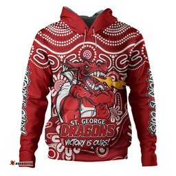 Amazing Aussie St. George Illawarra Dragons Aboriginal Inspired Tough Fan Rugby For Life Ver 2.0 Hoodie