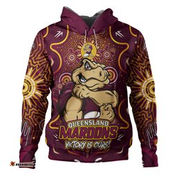 Amazing Aussie Queensland Maroons Aboriginal Pattern Inspired Victory Is Ours Hoodie
