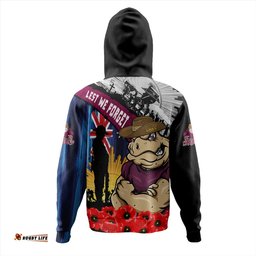 Amazing Aussie Queensland Maroons United In Spirit Anzac Day Tribute Hoodie