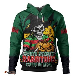 Amazing Aussie South Sydney Rabbitohs Dark Moon Rugby Halloween Battle Edition Hoodie