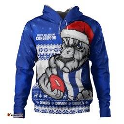 Amazing Aussie North Melbourne Merry Christmas Down Under Footy Power Style Hoodie