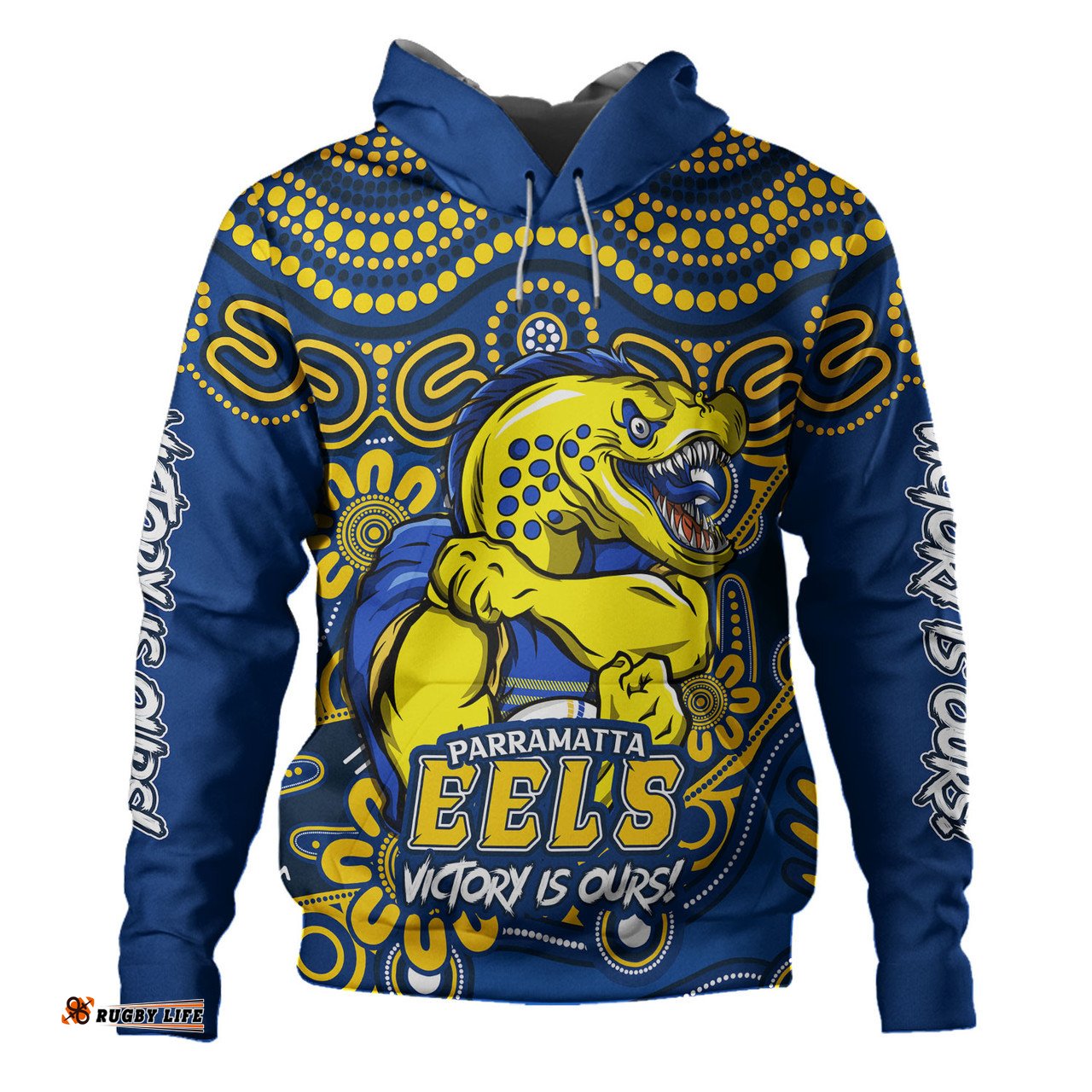 Amazing Aussie Parramatta Eels Aboriginal Inspired Tough Fan Rugby For Life Hoodie