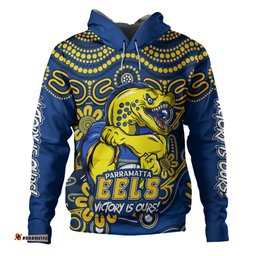 Amazing Aussie Parramatta Eels Aboriginal Inspired Tough Fan Rugby For Life Hoodie