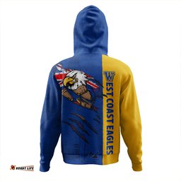 Amazing Aussie West Coast Eagles Burning Passion Of Power Scratch Style Hoodie