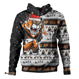 Amazing Aussie Wests Tigers Merry Christmas Our Beloved Team Scratch Style Hoodie