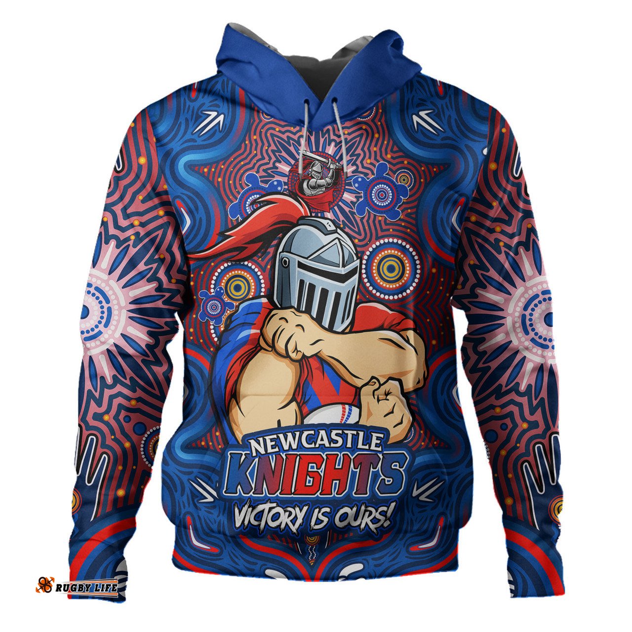 Amazing Aussie Newcastle Knights Aboriginal Pattern Inspired Victory Is Ours Hoodie