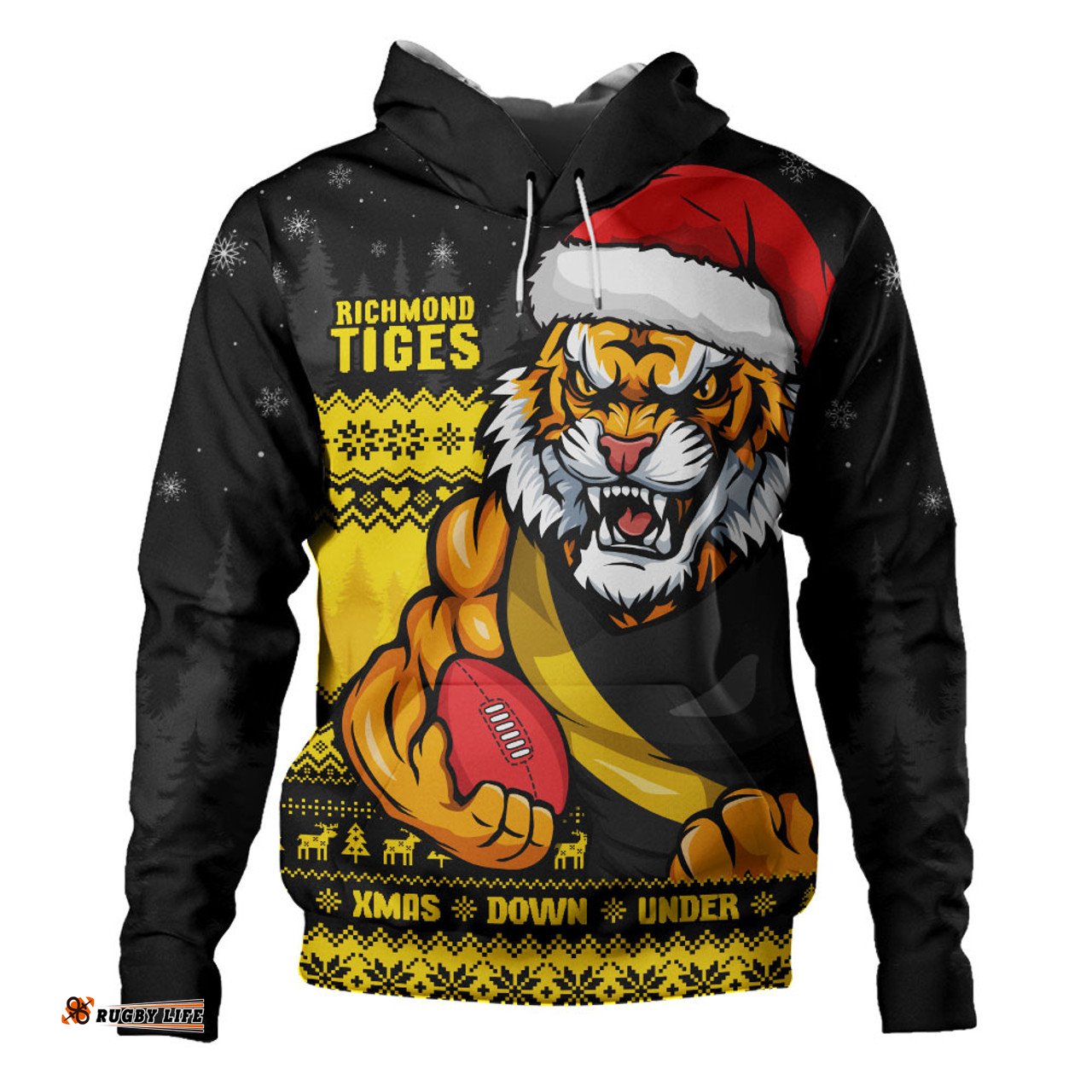 Amazing Aussie Richmond Merry Christmas Down Under Footy Power Style Hoodie