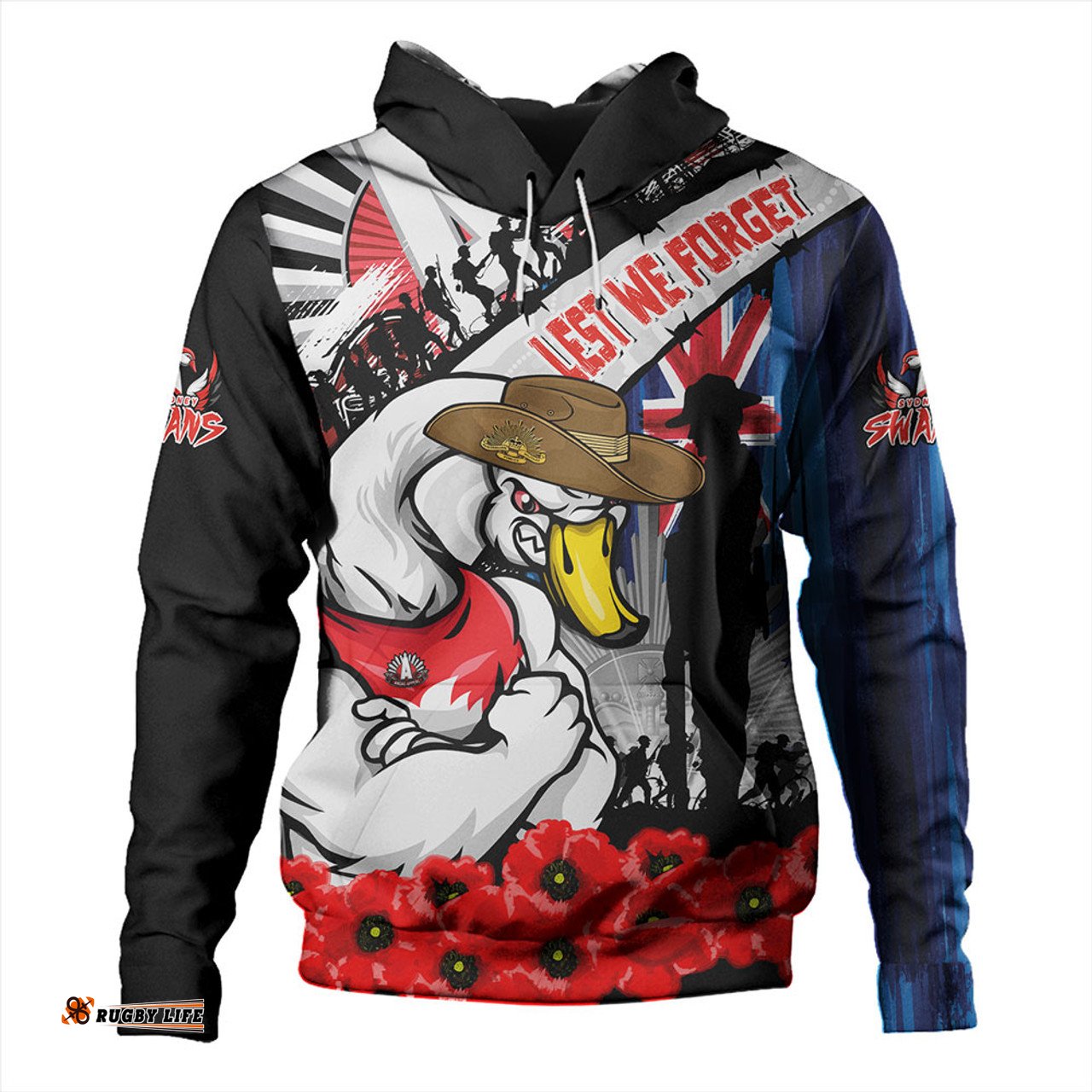 Amazing Aussie Sydney Swans Anzac Day Honor United In Spirit Hoodie