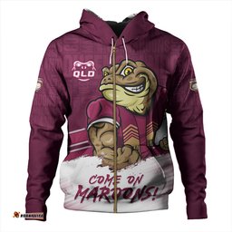 Amazing Aussie Queensland Maroons QLD Maroons Word Cloud Style Hoodie