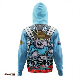 Amazing Aussie New South Wales Blues Ripped Legacy Of The Game The ANZAC Spirit Lives On Hoodie
