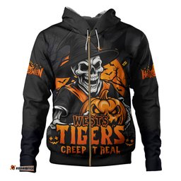 Amazing Aussie Wests Tigers Dark Moon Rugby Halloween Battle Edition Hoodie