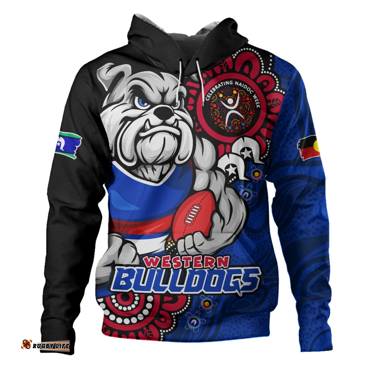 Amazing Aussie Western Bulldogs Power Through Generations NAIDOC Edition Hoodie