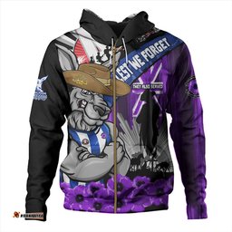 Amazing Aussie North Melbourne ANZAC Day Honor Purple Valor And Spirit Hoodie