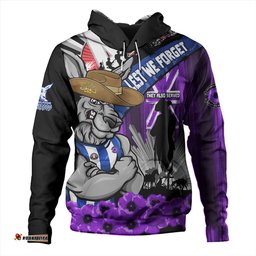 Amazing Aussie North Melbourne ANZAC Day Honor Purple Valor And Spirit Hoodie