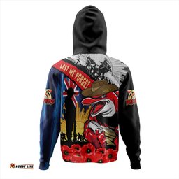 Amazing Aussie Redcliffe Dolphins United In Spirit Anzac Day Tribute Hoodie