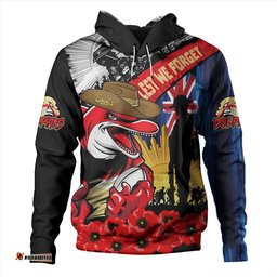 Amazing Aussie Redcliffe Dolphins United In Spirit Anzac Day Tribute Hoodie
