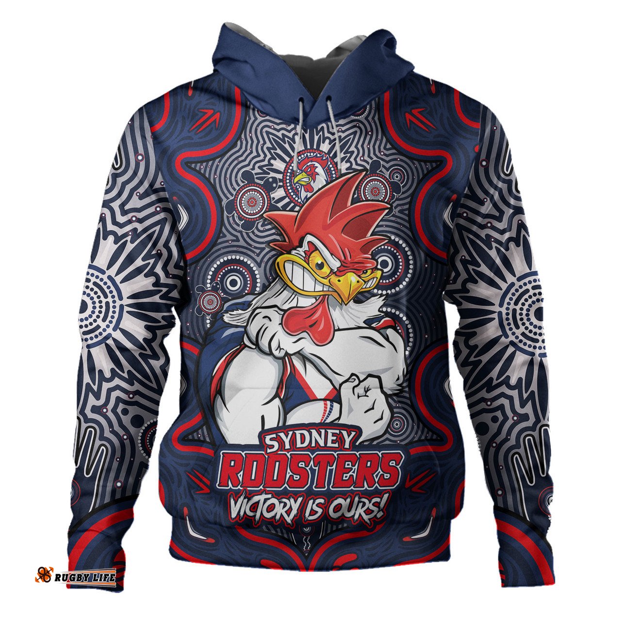 Amazing Aussie Sydney Roosters Aboriginal Pattern Inspired Victory Is Ours Hoodie