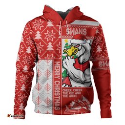 Amazing Aussie Sydney Swans Merry Christmas Knit Style Festive Spirit Hoodie