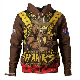 Amazing Aussie Hawthorn Ripped Legacy Of The Game The ANZAC Spirit Lives On Hoodie