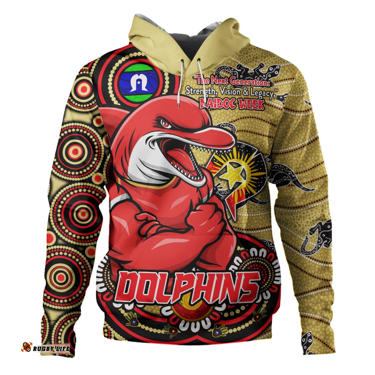 Amazing Aussie Redcliffe Dolphins Spirit Of NAIDOC Series Hoodie