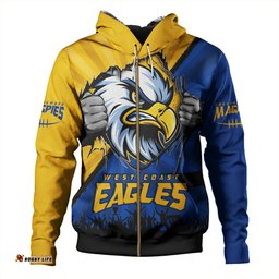 Amazing Aussie West Coast Eagles Breaking Through Fan Design Hoodie