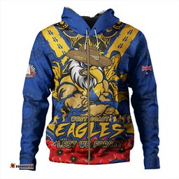 Amazing Aussie West Coast Eagles Ripped Legacy Of The Game The ANZAC Spirit Lives On Hoodie