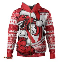 Amazing Aussie St. George Illawarra Dragons Ugly Knit Style For Christmas Game Fans Hoodie