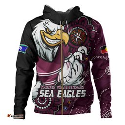Amazing Aussie Manly Warringah Sea Eagles Power Through Generations NAIDOC Edition Hoodie