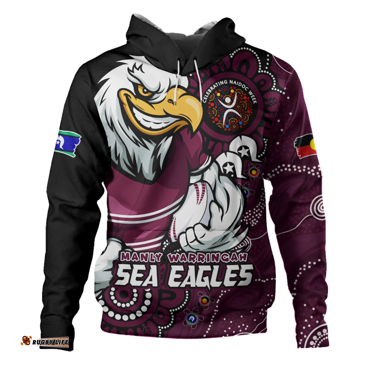 Amazing Aussie Manly Warringah Sea Eagles Power Through Generations NAIDOC Edition Hoodie