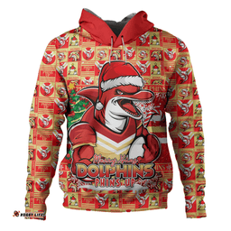 Amazing Aussie Redcliffe Dolphins Merry Ugly Christmas Comic Style Hoodie