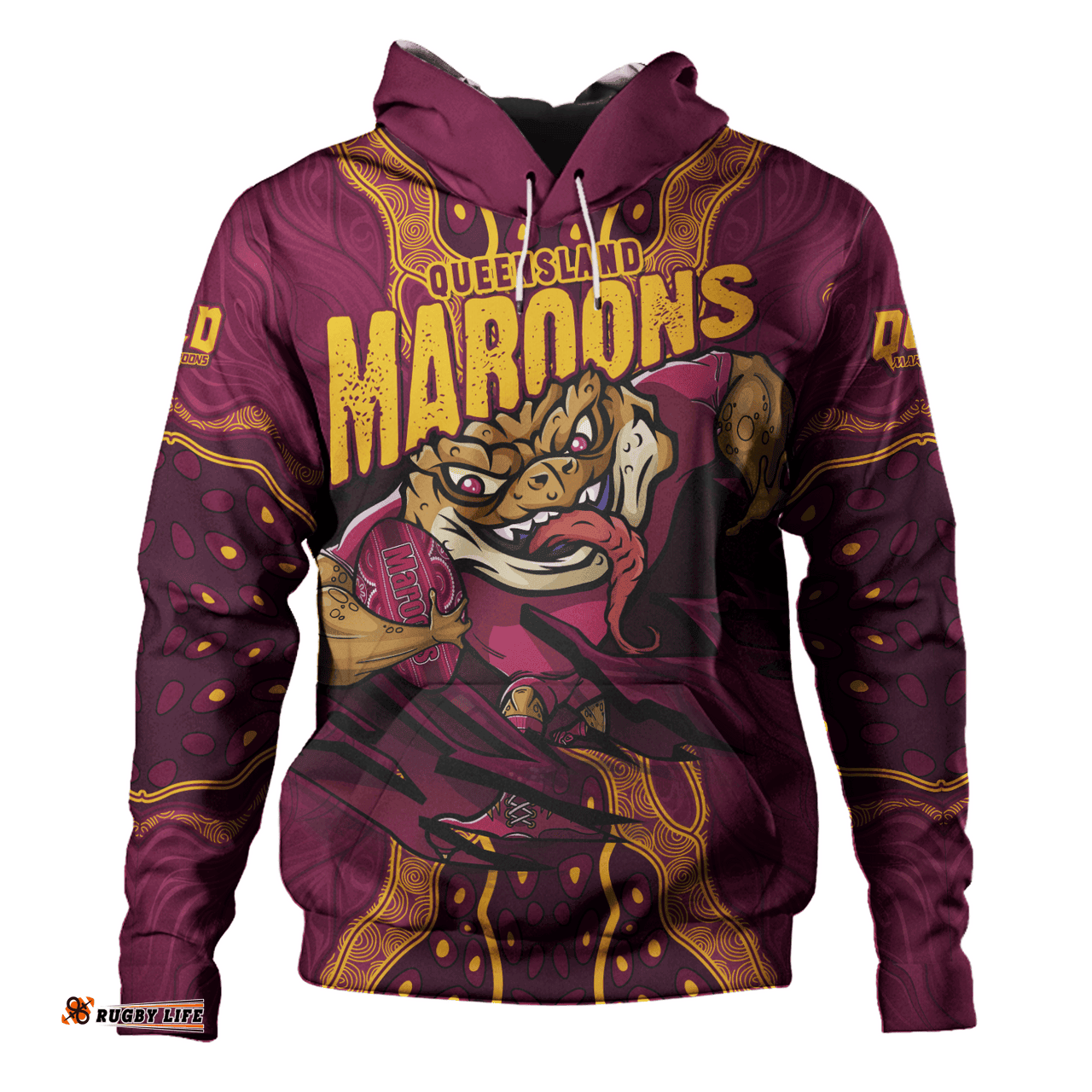 Amazing Aussie Queensland Maroons Maroon Venom QLD Strikeforce Hoodie