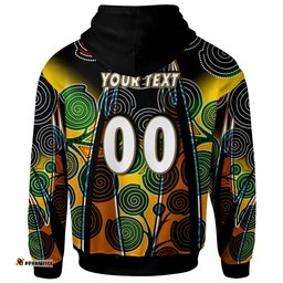 Amazing Aussie Wests Tigers Custom Tiger Ball Aboriginal Inspired Art Vector Painting Personalised Player And Number Hoodie