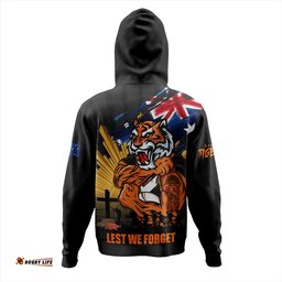 Amazing Aussie Wests Tigers Fearless ANZAC Defender Hoodie