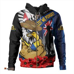 Amazing Aussie West Coast Eagles Anzac Day Honor United In Spirit Hoodie
