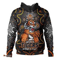 Amazing Aussie Wests Tigers Aboriginal Pattern Inspired Victory Is Ours Hoodie