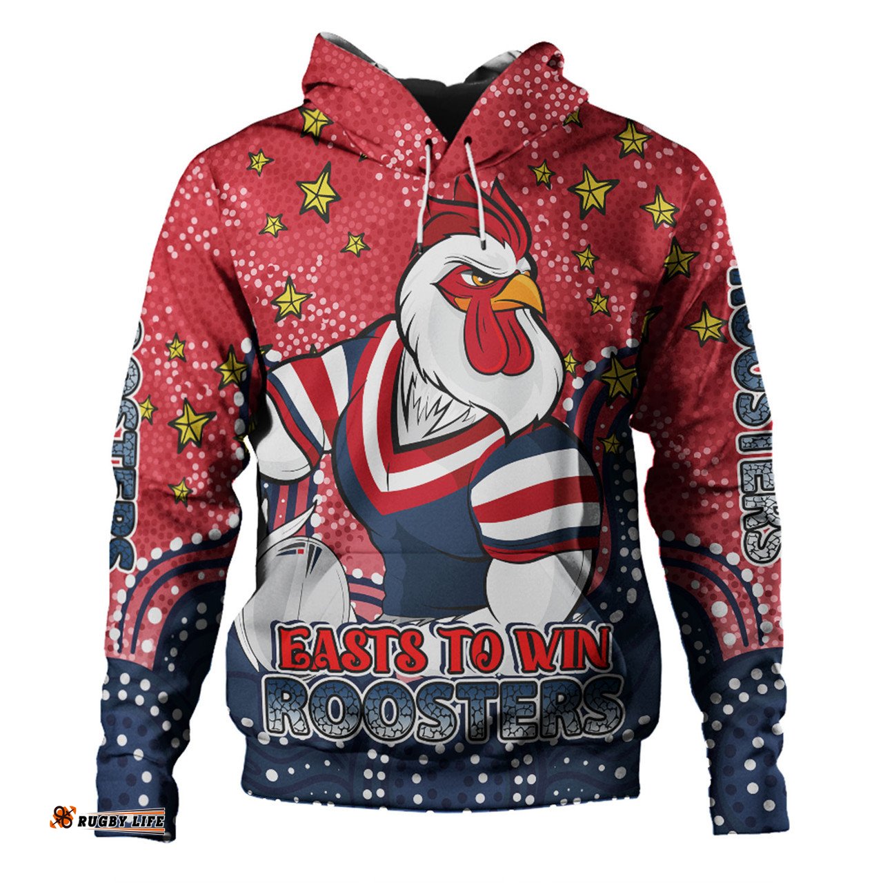 Amazing Aussie Sydney Roosters Custom Custom With Aboriginal Inspired Style Of Dot Painting Patterns Hoodie