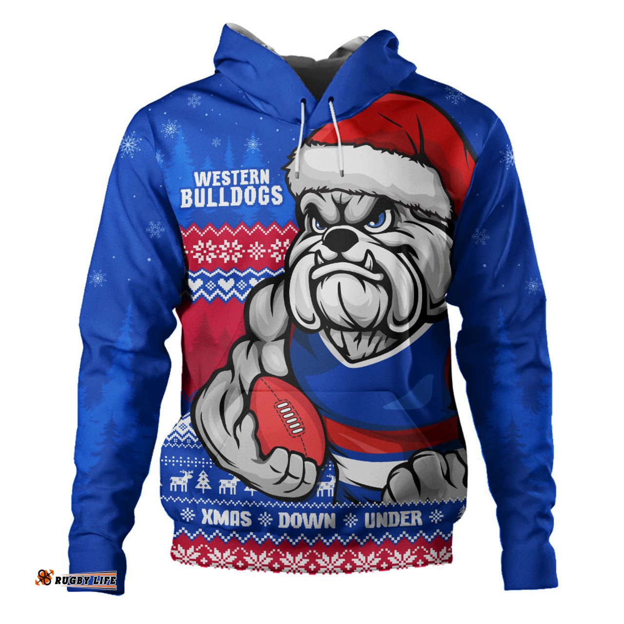 Amazing Aussie Western Bulldogs Merry Christmas Down Under Footy Power Style Hoodie
